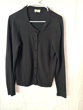 kate spade Black Wool Button-Front Bow Cardigan SZ M Gently Worn